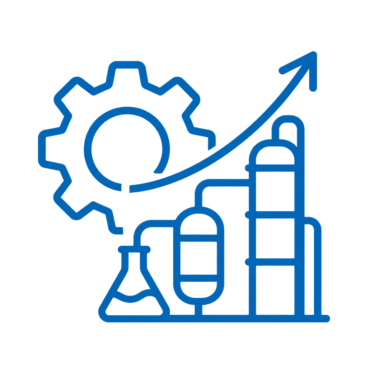 Icono de desarrollo técnico y escalamiento